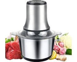 MKSS® Foodprocessor - Elektrische Groentesnijder Multifunctioneel - Vleesmolen - Gehaktmolen - RVS - Top Kwaliteit - Zilver