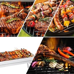 Houtskoolbarbecue, campinggrill, houtskool, opvouwbare grill, draagbare grill, voor camping, tuin, picknick, feest, 73 x 33 x 71 cm, voor 5-10 personen — thumbnail 2
