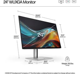 HP Series 7 Pro 724pn - WUXGA 100hz Monitor - 16:10 - 24 inch - Zilver, Zwart — thumbnail 9
