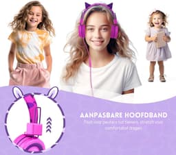 StayPowered Kinderhoofdtelefoon - Perfect voor Jonge Avonturiers - Schattig Design - Stereo Geluid - Ingebouwde Microfoon - Instelbaar en Opvouwbaar - Universele Compatibiliteit - Zacht Gevoerd - Paars - Levering Sneller dan Aangegeven! — thumbnail 4