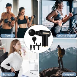 Massage gun Mini-Massagepistool voor spieren met LCD-display en 4 massagekoppen - Verlicht pijn en stijfheid met 6 instelbare niveaus massage gun — thumbnail 2