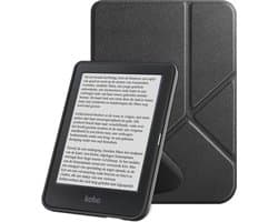 Hoes Geschikt voor Kobo Clara BW Hoesje Bookcase Cover Book Case Hoes Sleepcover Trifold - Zwart