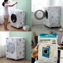 IBBO Shop - Wasmachine hoes - Wasmachine hoover - Wasmachine beschermer - Wasmachine overtrek - Waterdichte bescherming - Wasdroger beschermhoes - Hoes Cactus - tot 9 Kg - 63 x 62 x 85 cm - bloemen — thumbnail 3
