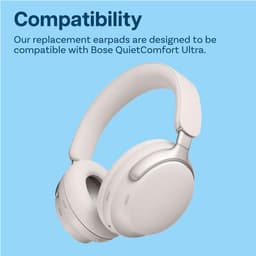 MMOBIEL Vervangende Oorkussens Geschikt voor Bose QuietComfort Ultra Wireless Noise Cancelling Hoofdtelefoons – Memory Foam en Protein PU Koptelefoon Oorkussens - Noise Isolation Earpads – Wit — thumbnail 5