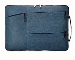 Laptophoes - Geschikt voor 13 / 14 / 15.6 inch - Laptophoes met ritssluiting - Laptop Sleeve - waterdicht Oxford-doek - Kras- en slijtvast, gemakkelijk mee te nemen - 15.6 inch - Blauw
