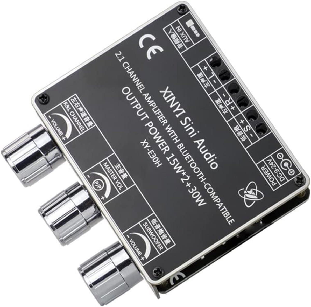 Krachtige Bluetooth 5.1 Versterker Module 2x15W + 30W met Bass en Treble Regeling (9-24V) — afbeelding 1