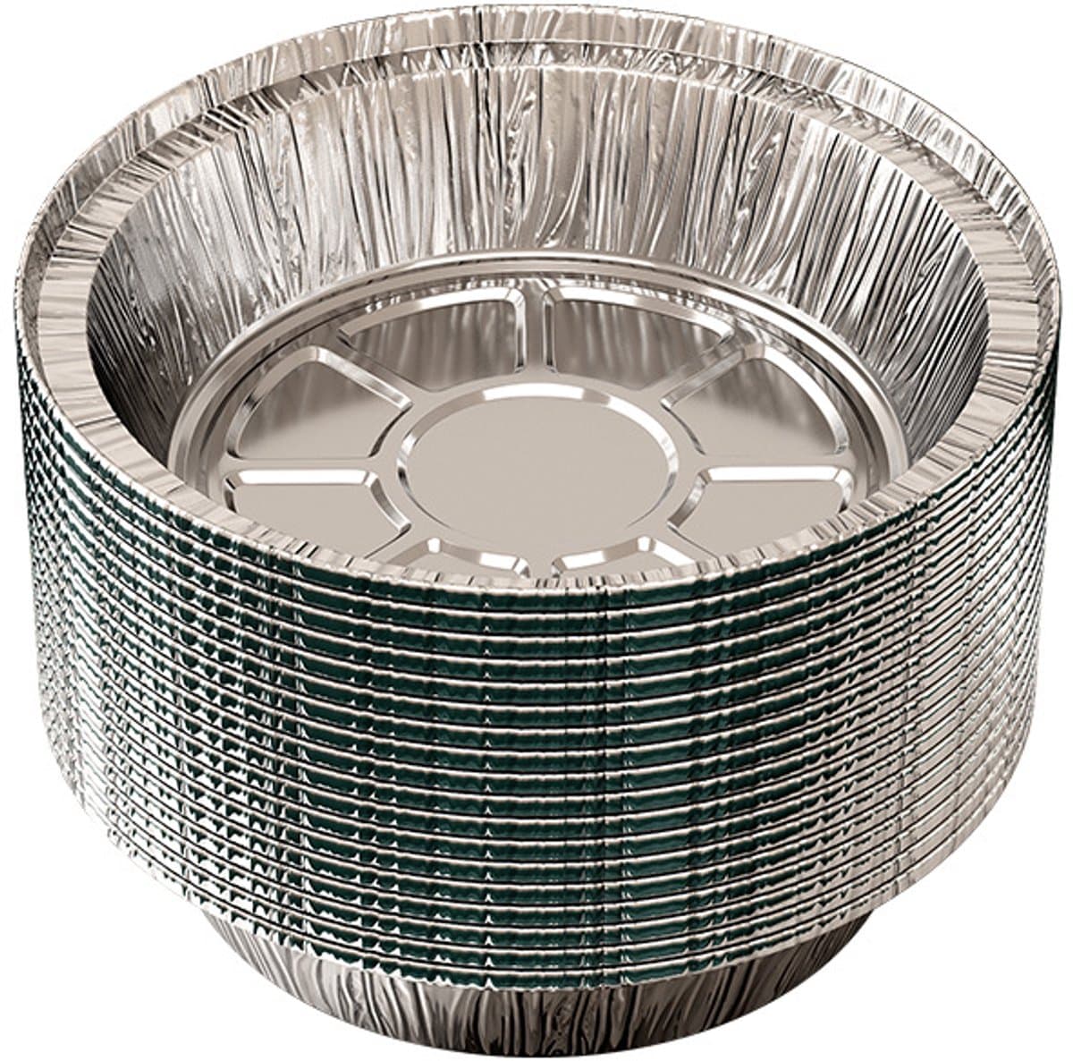 Ronde aluminium bakvormen van 20 cm, wegwerpbaar, geschikt voor de vriezer en oven - Voor bakken, koken, bewaren, braden en opwarmen - Verpakking van 100 stuks - Geschikt voor airfryers met een inhoud van 4-4,5 liter — afbeelding 1
