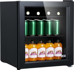 Aurixi® Professionele Horica Minibar Koeling – Wijnkoelkast 48L – Flessenkoelkast met Glazen Deur – Mini Koelkast met Glazen Deur – Kleine Drankenkoelkast – 2 Opslagniveaus – Minibar - Zwart - 48cm x 43cm x 51cm — thumbnail 1