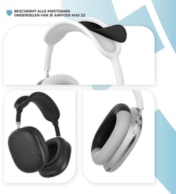 Shieldcase Beschermset geschikt voor Apple Airpods Max 1/2 - Siliconen covers / bescherming - 4 delige set - Hoofdband cover - Oorkap Beschermers & Reishoes - 4 in 1 set - Donkerblauw — thumbnail 4