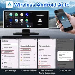 De Warenloods - Dashcam voor Auto - Achteruitkijkspiegel - Carplay Android - Navigatie - Dual Lens Recorder - 4K - WIFI BLUETOOTH AUX GPS FM - 128GB Opslag — thumbnail 5