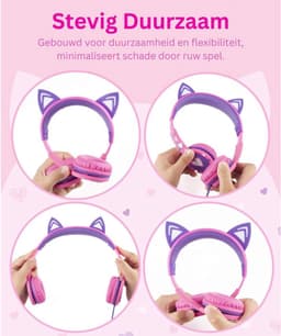 NBAP® Koptelefoon Kinderen met Draad - Gaming Headset - Roze — thumbnail 5