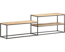 TV-kast Mangohout - TV-dressoir Lowboard - Woonkamer Opbergen - Robuust Industrieel Design - 180 x 50 cm - Natuurlijk Hout