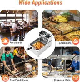Professionele Friteuse - Enkele Sleuf - Thuis Frituren - Instelbare Temperatuur - 6 Liter Capaciteit - Zilverkleurig — thumbnail 6
