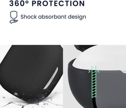 kwmobile cover voor oordopjes case - geschikt voor Shokz OpenFit 2+ T921 - Trendy beschermhoes draadloze oordopjes in zwart — thumbnail 2