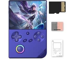 Anbernic RG40XX V - Retro Gaming Console - 4.0 Inch IPS Scherm - Linux Systeem - 640x480 Resolutie - WiFi - HDMI Output - 64GB Opslag - RGB Joystick Verlichting - Draagbare Handheld - Paars