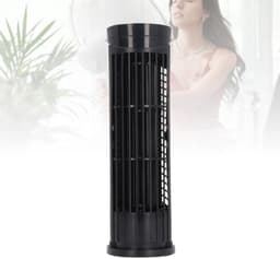 Torenventilator Bladloos - Ventilator Tafelmodel - Zomerse Koelte - 90 Graden Oscillatie - 27D x 10W x 9H cm - Zwart — thumbnail 3