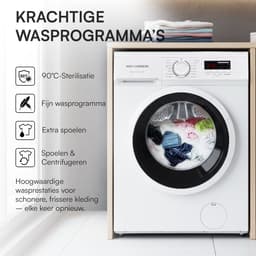 Heinner HWM-M8014SMA+++ Slanke Wasmachine 8 kg – 1400 tpm – Inverter Motor – Digitaal Display – 90° Hygiëneprogramma – 15 min Snelprogramma – Wit – 5 Jaar Garantie — thumbnail 9