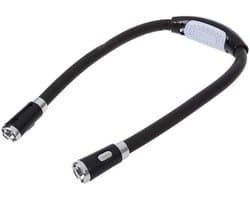 Nek Lamp - Leeslamp Flexibel - Handen Vrij Lezen - Vier Lichtpunten - 12.59 x 6.29 cm - Zwart