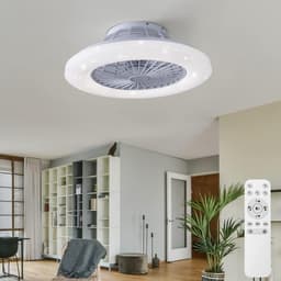 LED plafondventilator met ster-effect - afstandsbediening, dimbare verlichting, 3 standen ventilatie - ideaal voor woonkamer en slaapkamer — thumbnail 3