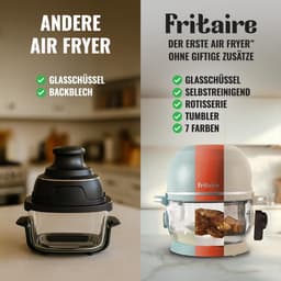 Heteluchtfriteuse - Crispy Snacks - Gezonder Koken - Glazen Kom - 48 Liter - Zwart — thumbnail 2