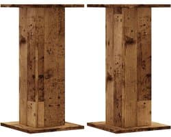 Set van 2 Houten Luidsprekerstandaards Eiken Afwerking voor Moderne Woonkamer