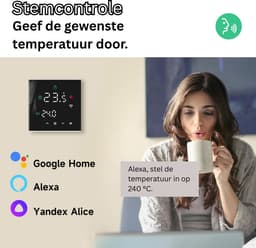 NBAP® Thermostaat voor cv - Draadloos met Wifi - Met App - Zwart — thumbnail 5