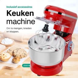 Core® Mixer met mengkom - Mixer - Mixer met mengkom keukenmachine - Rood - ‎39 cm x 24 cm x 32 cm — thumbnail 4