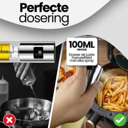 QualitéCuisine® Olijfolie Sprayer 100ml – Vernieuwde Versie – Olie Sprayfles / Olieverstuiver – Airfryer Accessoires – Voor BBQ, Bakken & Koken – Incl. Spatel, Bakkwast, Trechter & Schoonmaakborstel — thumbnail 3