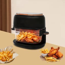 Sensova - Airfryer / Heteluchtfriteuse 4L met Touchscreen en Glazen Bakmand - 1350W Gezonde Heteluchtfriteuse met Zichtbaar Kookproces - Instelbare Temperatuur 60-190°C - Veilig en Ideaal voor Gezinnen — thumbnail 7