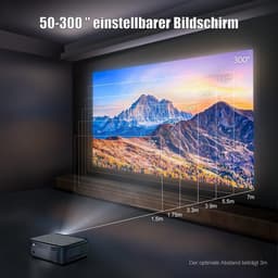 MELVRA Beamer - Projector - Full HD 1080P & 4K - 1200 ANSI Lumen - 5G WiFi & Bluetooth - 300 inch Display - Thuisbioscoop - Voor Smartphone, PS5 & Fire Stick — thumbnail 4