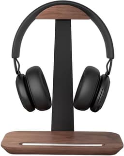 Houten hoofdtelefoonstandaard met opbergfunctie. Compatibel met AirPods Max, Beats, Bose, Sony en andere merken hoofdtelefoons, geschikt voor gaming en andere toepassingen. — thumbnail 2
