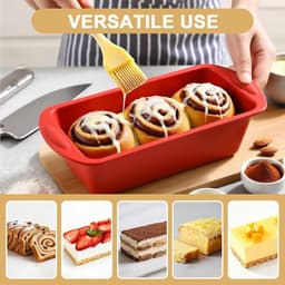 Tweedelige cakevormenset, kleine gebaks- en cakevorm, siliconen broodvorm, rechthoekige antiaanbakvorm, geschikt voor cakes, accessoires voor de airfryer, bakgerei — thumbnail 4