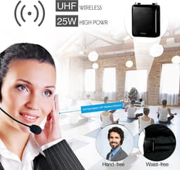 Draagbare 25W Stemversterker met Draadloze Hoofdtelefoon en Bluetooth Speaker — thumbnail 5