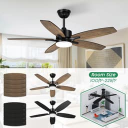 Plafondventilator met Verlichting - Ventilator voor Slaapkamer - Air Cooler met Afstandsbediening - Zomer — thumbnail 5