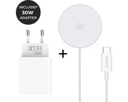 Magnetisch Draadloos Laadstation 25W Snellader - Geschikt voor Magsafe iPhone - Inclusief Adapter Draadloze oplader – snellader - WiseQ