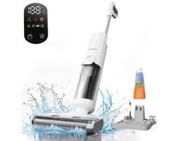 Proscenic F10 Ultra Draadloze Stofzuiger en Dweil - Nat/Droog - 0,7 mm Randborstel - 1,3L Tank - LED-display - 60 min Zelfreinigend