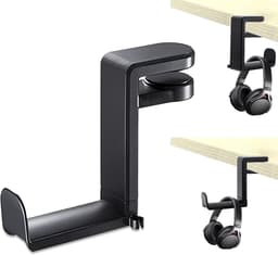 Hoofdtelefoon Houder - Koptelefoonstandaard Tafel - Bureau Organisatie - 360 Graden Draaibaar - 12 x 11 x 5.5 cm - Zwart — thumbnail 1