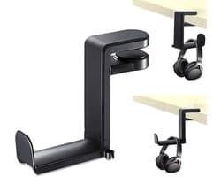 Hoofdtelefoon Houder - Koptelefoonstandaard Tafel - Bureau Organisatie - 360 Graden Draaibaar - 12 x 11 x 5.5 cm - Zwart
