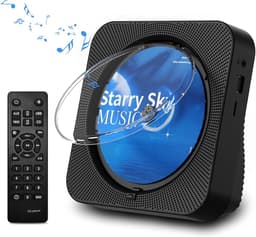 Draagbare CD-Speler -Bluetooth met Dubbele Luidsprekers- HiFi-speaker radio-Oplaadbare CD-Speler met USB-C-Zwart — thumbnail 1