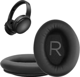kwmobile 2x oorkussens geschikt voor Bose QuietComfort 45 / QC45 / SC - Earpads voor koptelefoon in zwart — thumbnail 1
