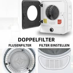 OKWISH Wasdroger Compacte 4,5 Kg - 49,5 x 43,5 x 59,5 cm - Staal En ABS - Wit - Met 5 Programma's En Wandmontage — thumbnail 5