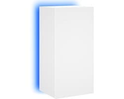 Zwevend TV Meubel met LED Verlichting Wit - Wandkast voor Televisie