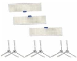 Stofzuigeraccessoire Geschikt voor Rowenta Robot Explorer Series 20, 40, 50 en 60 stofzuigers: zijborstel en HEPA-filter, 6 borstelkoppen + 3 filters.
