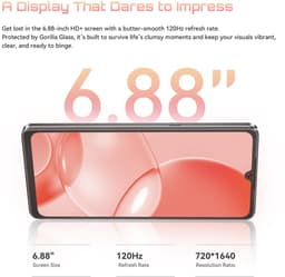 CUBOT X100 Smartphone - 5G - 16GB RAM - 256GB ROM - 5100 mAh - 6.88 inch 120Hz - Android 15 - NFC - OTG - Zwart — thumbnail 5