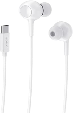Rixus RXHD56CW USB-C Wired Earbud With Microphone White — thumbnail 2