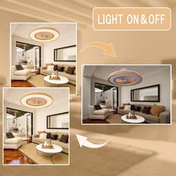 Moderne Plafondlamp met Ventilator en Dimbare LED Verlichting voor Slaapkamer en Keuken 50/60cm — thumbnail 5