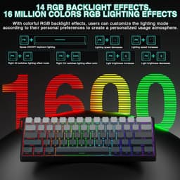 AULA WIN60 HE - 60% Bedraad RGB Gaming Toetsenbord - Hall Effect Rapid Trigger - Magnetische Toetsen - Gasket - Hot Swap - 8K Hz Polling Rate - QWERTY Toetsenborden - Zij Bedrukte toetsen - 61 Keys - Zwart Grijs — thumbnail 3