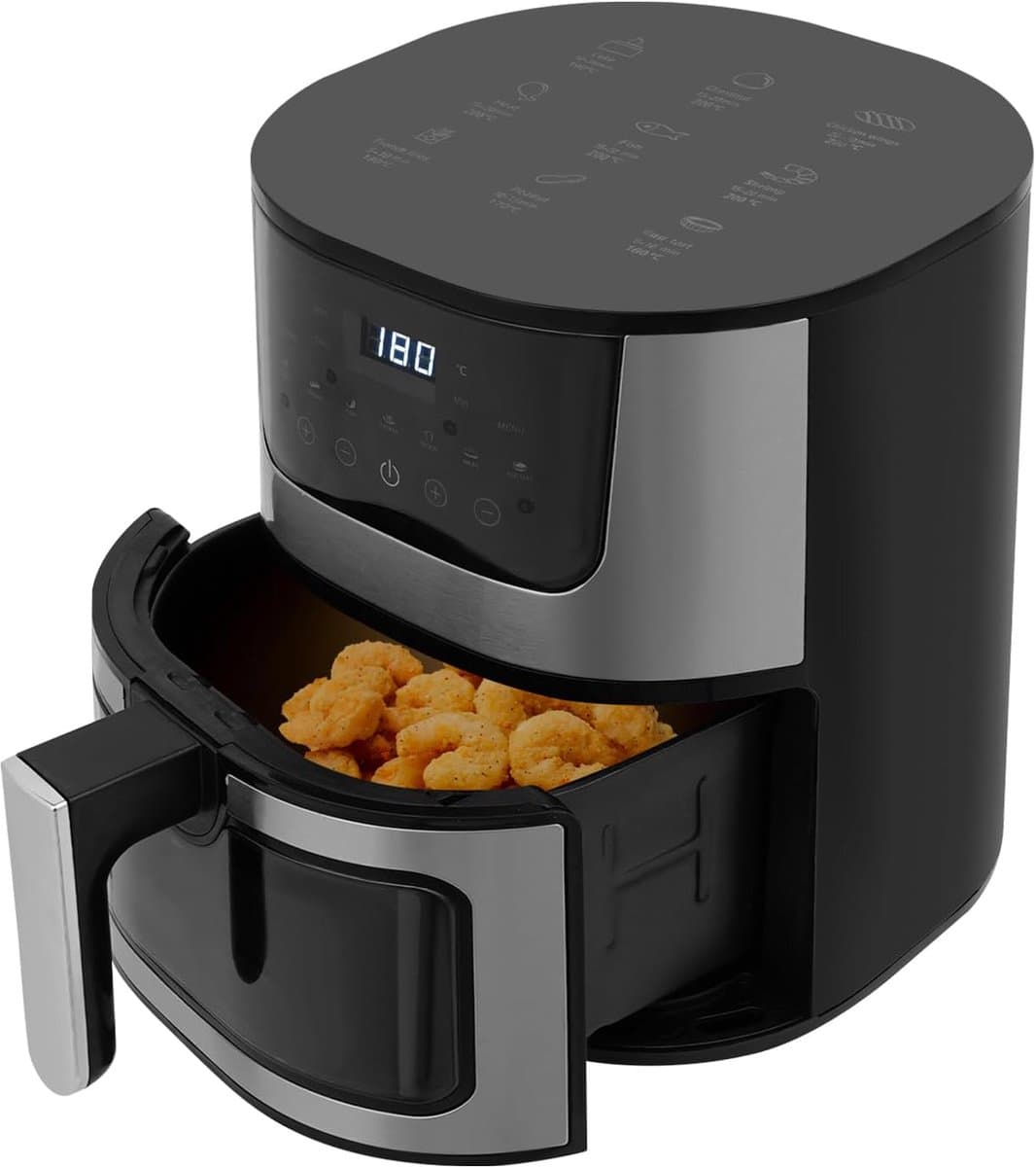 Grote Heteluchtfriteuse - Airfryer XL - Snel Koken - Groot Kijkvenster - 7 Liter Capaciteit - Zwart Zilver — afbeelding 1