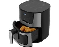 Grote Heteluchtfriteuse - Airfryer XL - Snel Koken - Groot Kijkvenster - 7 Liter Capaciteit - Zwart Zilver