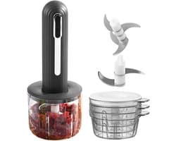 Elektrische Keukenmachine - Mini Hakmolen - Snel Ingrediënten Snijden - Draadloos Oplaadbaar - 400ml Kom - Wit